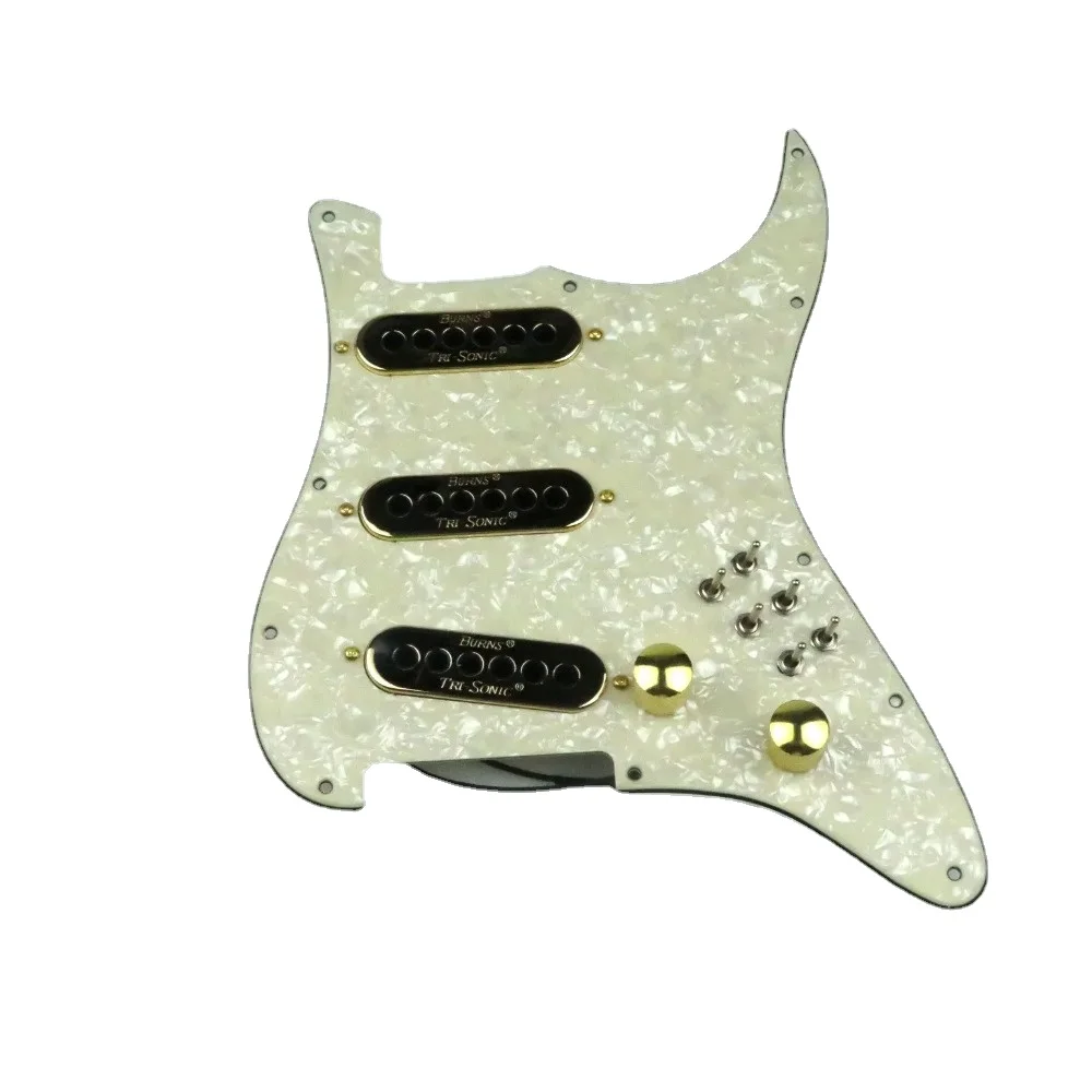 Burns London Tri-Sonics Brian May Strat Loaded Pickguard Gold / Light yellow pearl