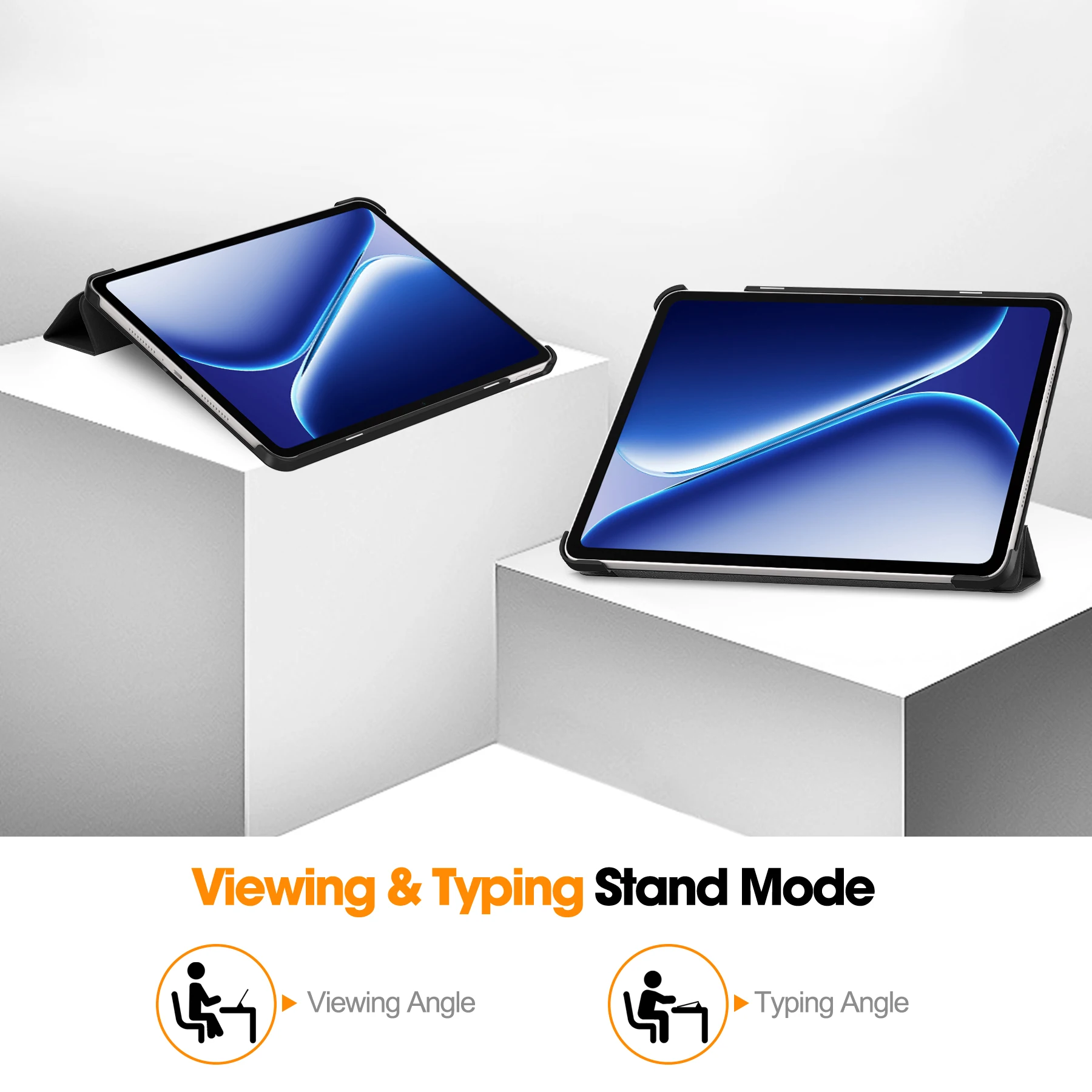 Etui Funda dla ALLDOCUBE IPlay 80 Mini Pro T7830 8.4 cala, inteligentny tablet z trójdzielną składaną podstawką i twardą obudową z PC na tylną stronę. — zdjęcie produktu 3