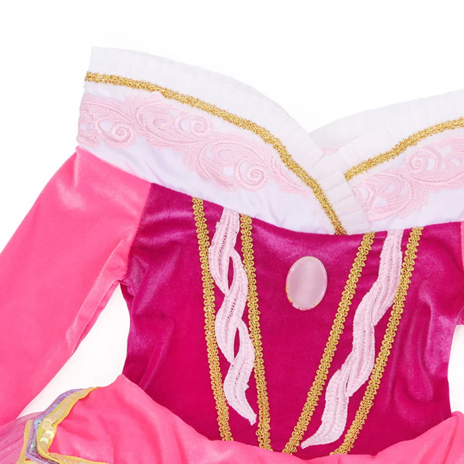 Vestido de princesa de Cosplay de La Bella Durmiente para niñas, disfraz de Aurora para niños, ropa de fiesta de cumpleaños, Halloween y Navidad, vestido de baile de lujo