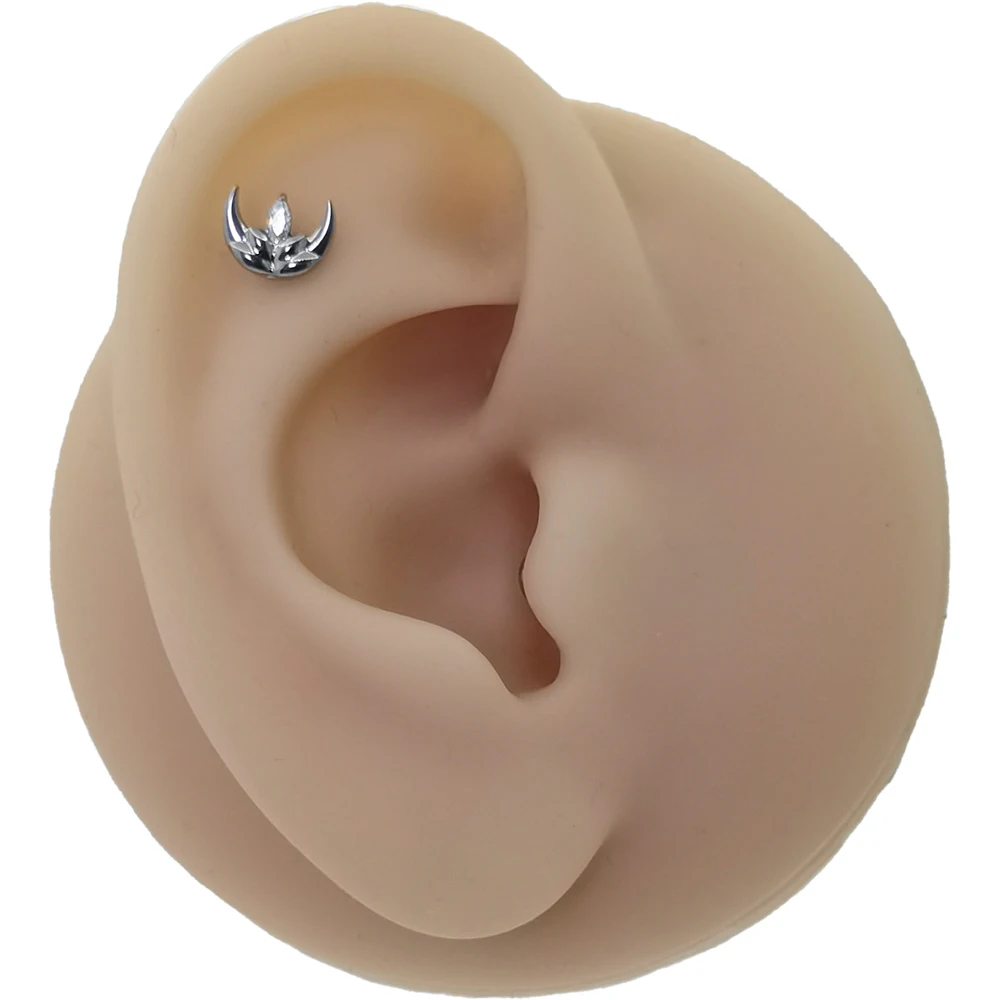 QM ASTM F136 التيتانيوم دفع دبوس Labret القرط الزنمة اللولب ثقب الجسم مجوهرات