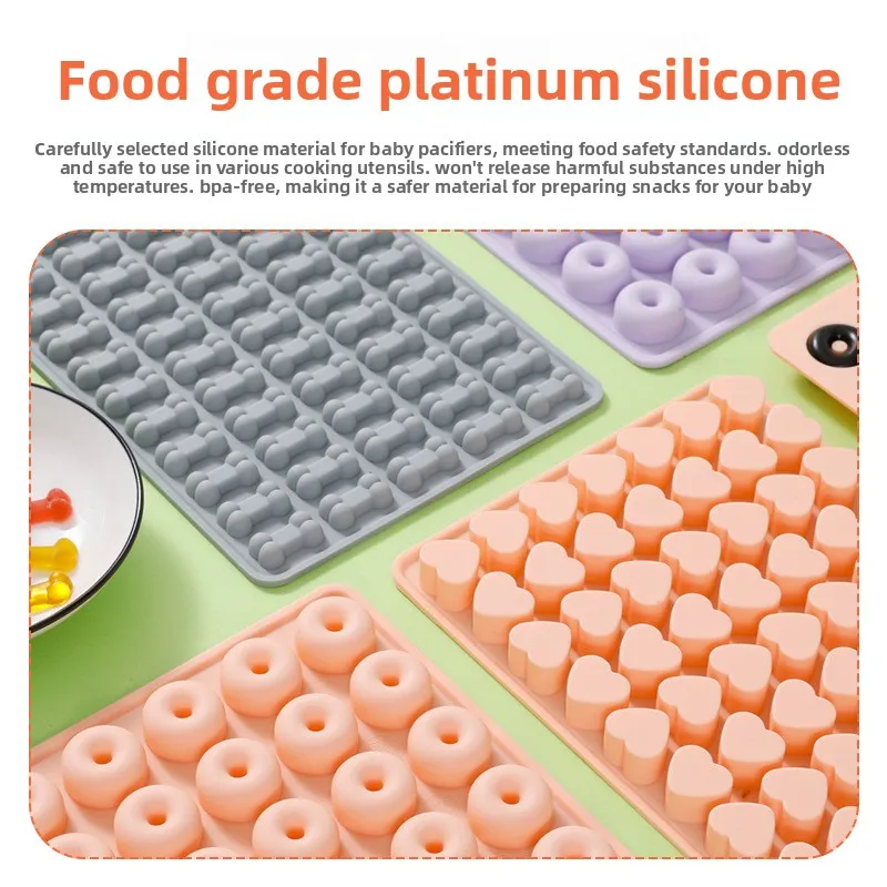 Food Grade Love Bone Donut QQ Sugar Gummy Mold DIY Silicone Handmade Complementary Food Mold, Silicone Baking Mold