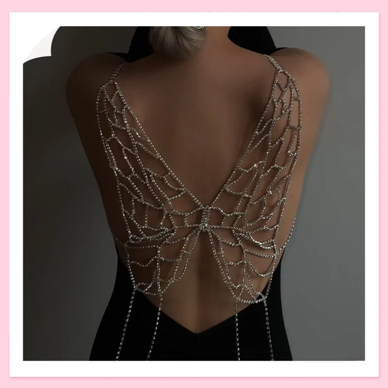 

Новая цепочка на грудь с бахромой в виде бабочек, сексуальная цепочка для бикини, цепочка для тела для клубных вечеринок