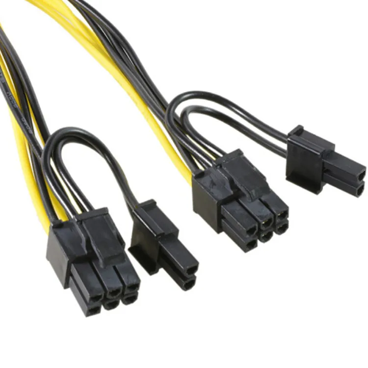 6pin To Double 8pin Computer Graphics Card Power Cord 6p To Double 6 + 2 Wire One-in-two Extension Cable