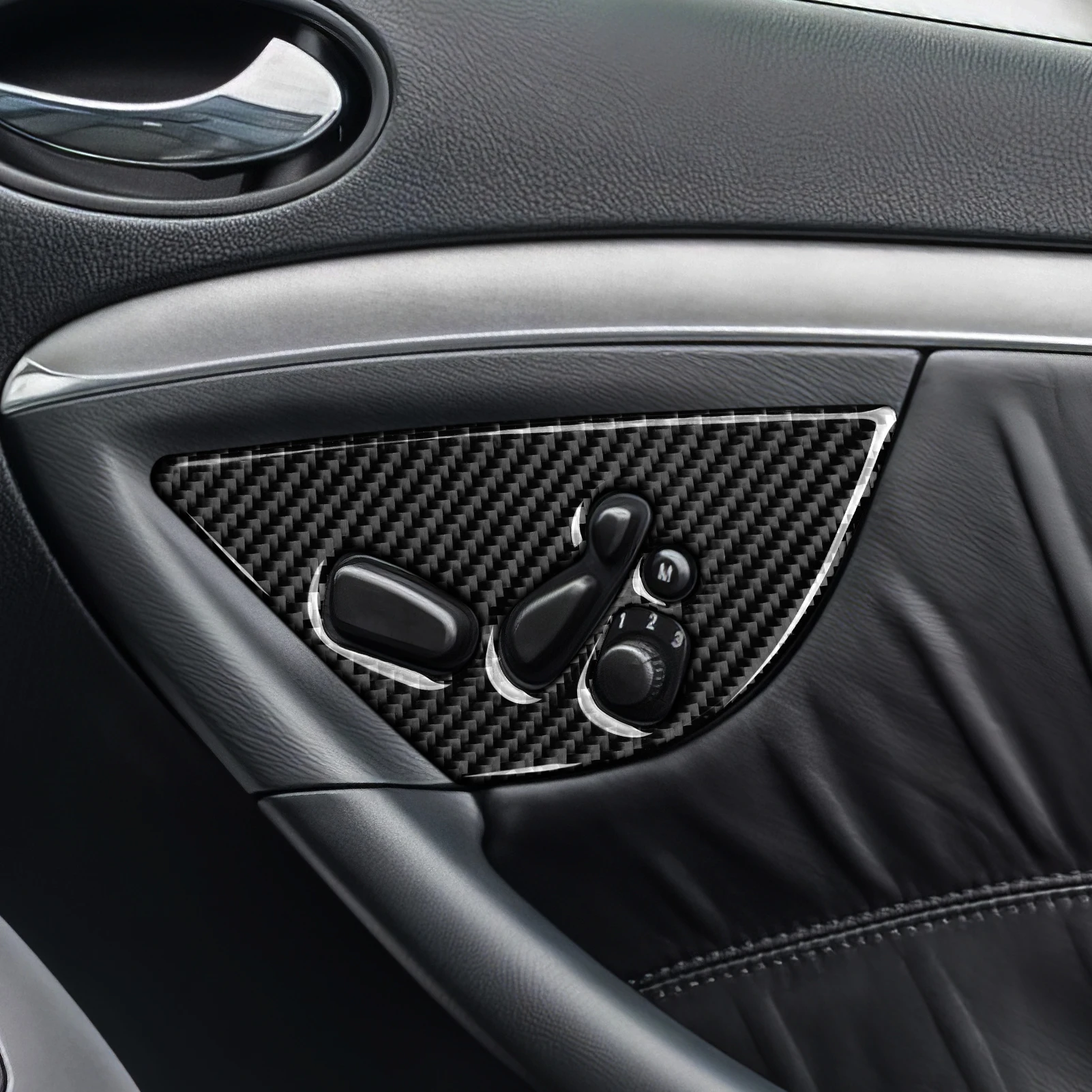 Kohlefaser-Innenaufkleber. Auto-Mittelkonsole Schalthebel-Verkleidung Für Mercedes Benz CLK A209 C209 (2002-2010) Zubehör. – Detail 7