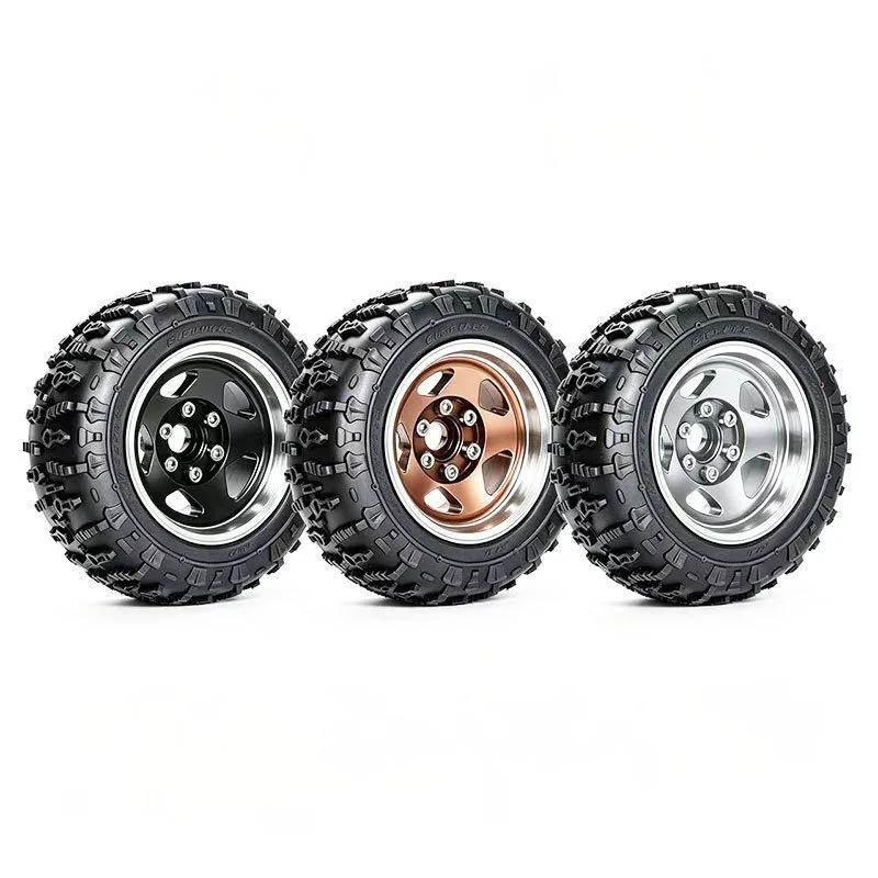 1.9 Inch Upgraded Beadlock Wheel Rims with Tires Outer Diameter 90mm Hex Fit for MJX h12y+ H12P L268 1/12 Scale RC Crawler