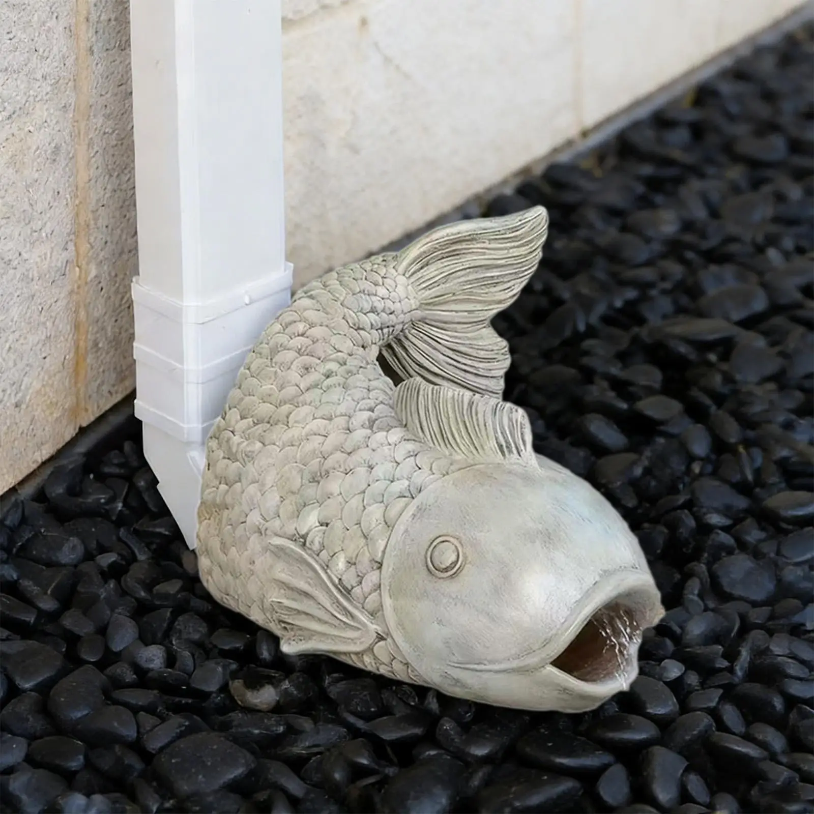 Animal Rain Gutter Diverter Outdoor Figurine Ornament Water Feature for House Balcony Landscape