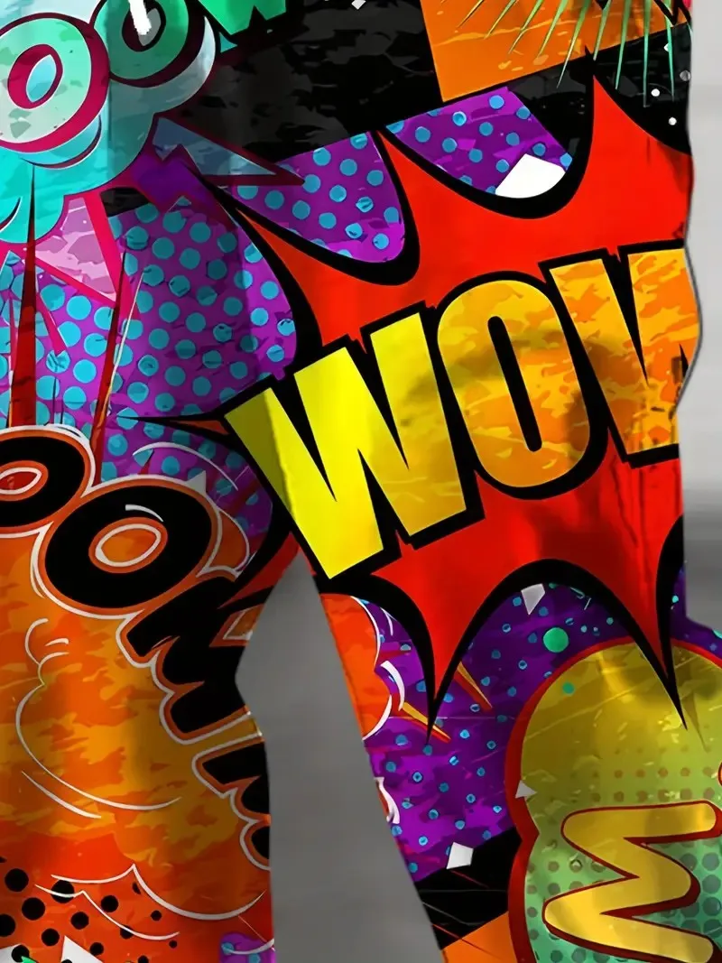 السراويل الرجالية الجديدة لربيع وخريف 2025 تتميز بالشارع كاجوال عصري ومريح بطباعة حروف ثلاثية الأبعاد