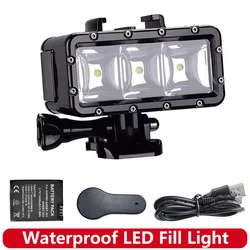 Waterproof LED Fill Light Diving Underwater Night Light For GoPro Hero 13 12 11 10 9 Insta360 SJCAM AKASO DJI Osmo Action Camera