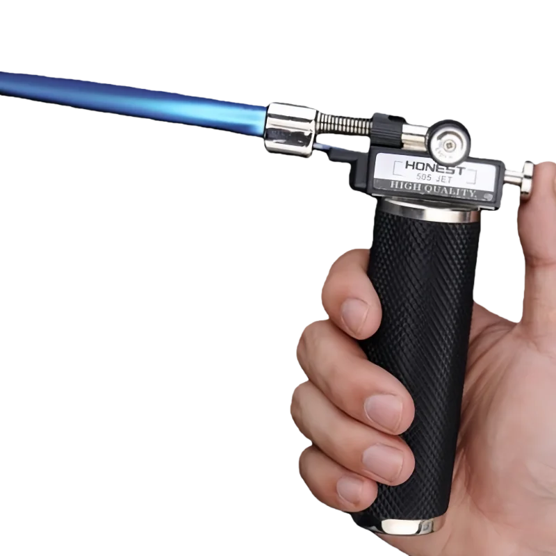 HONEST Double Flame Welding Gun Butane Gas Lighter Safety Lock Switch Jet Fire Open Fire Switching BBQ Kitchen Cigar Lighters