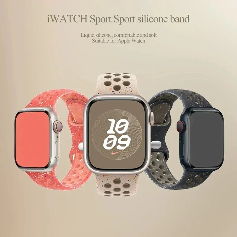 Original Sportarmband für Apple Watch Band 46 mm 49 mm 45 mm 44 mm 38 42 mm Farbige Partikel Gummiband IWatch Ultra 10 9 8 7 6 5 SE – Detail 5