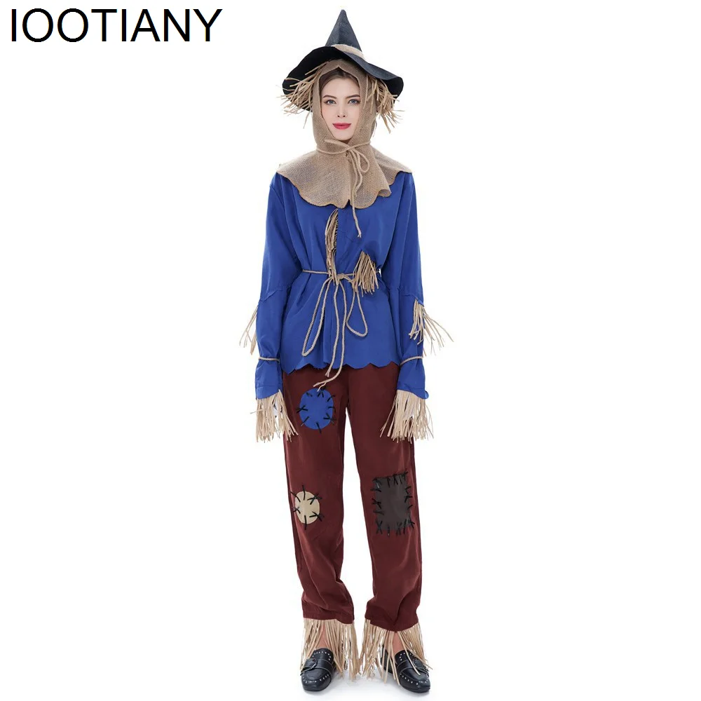 IOOTIANY Unisex Book Week Role-playing Outfit Carnival Wizard Scarecrow Costume Cosplay Fancy Party Dress