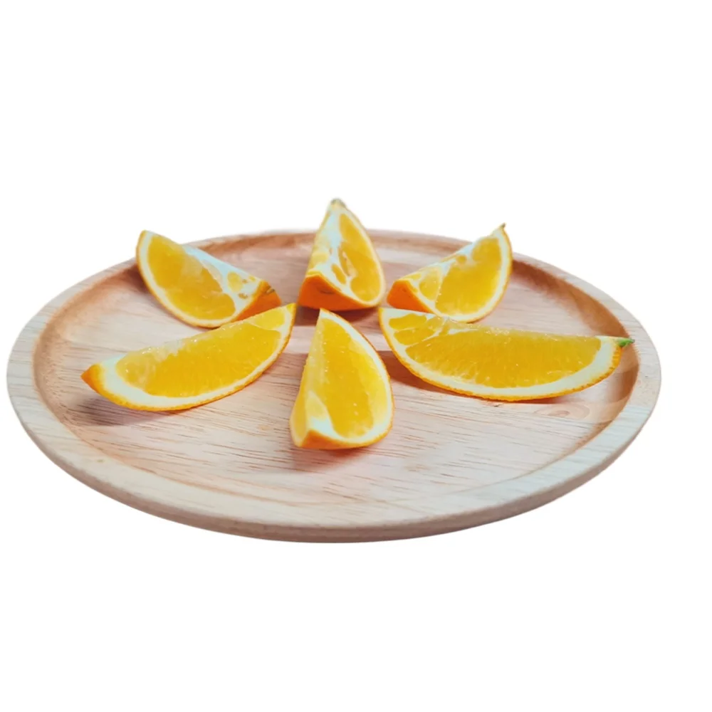 

Natural Rubberwood Fruit Tray | Wooden Snack Bowl | Home Party Serving Plate | Ø20cm (0.33lbs)