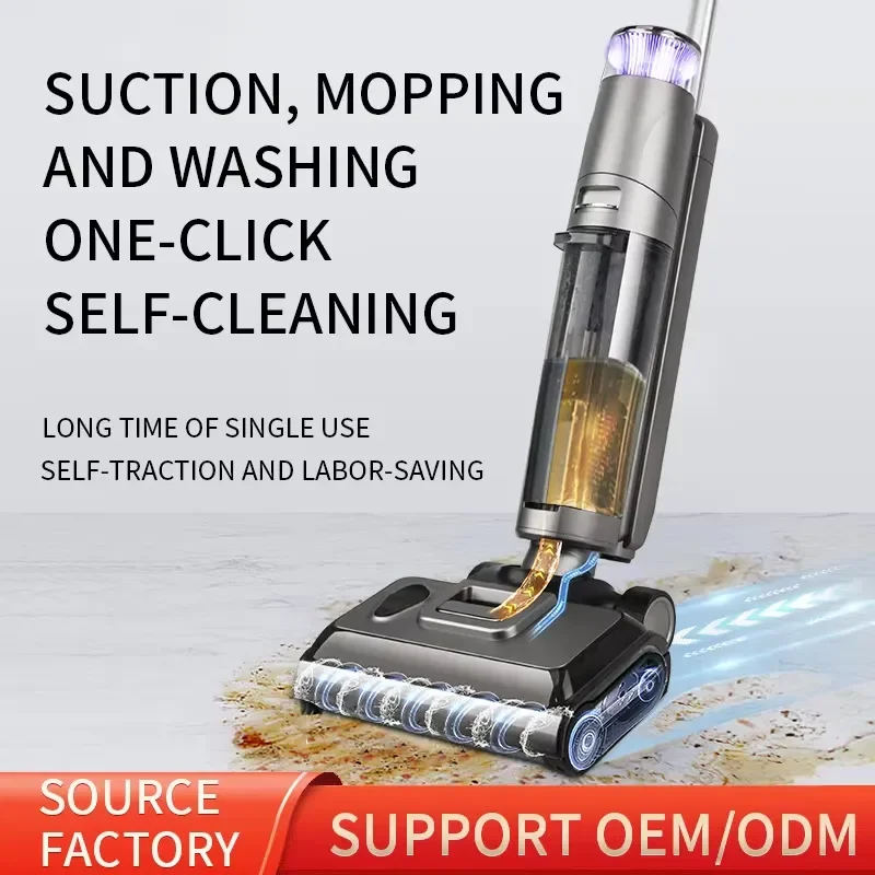 Wireless Wet Dry Vacuum Cleaner 2 in 1 Mop Floor Cleaning Machine Household Handheld Stick Sweeper for Hardwood Tile Carpet
