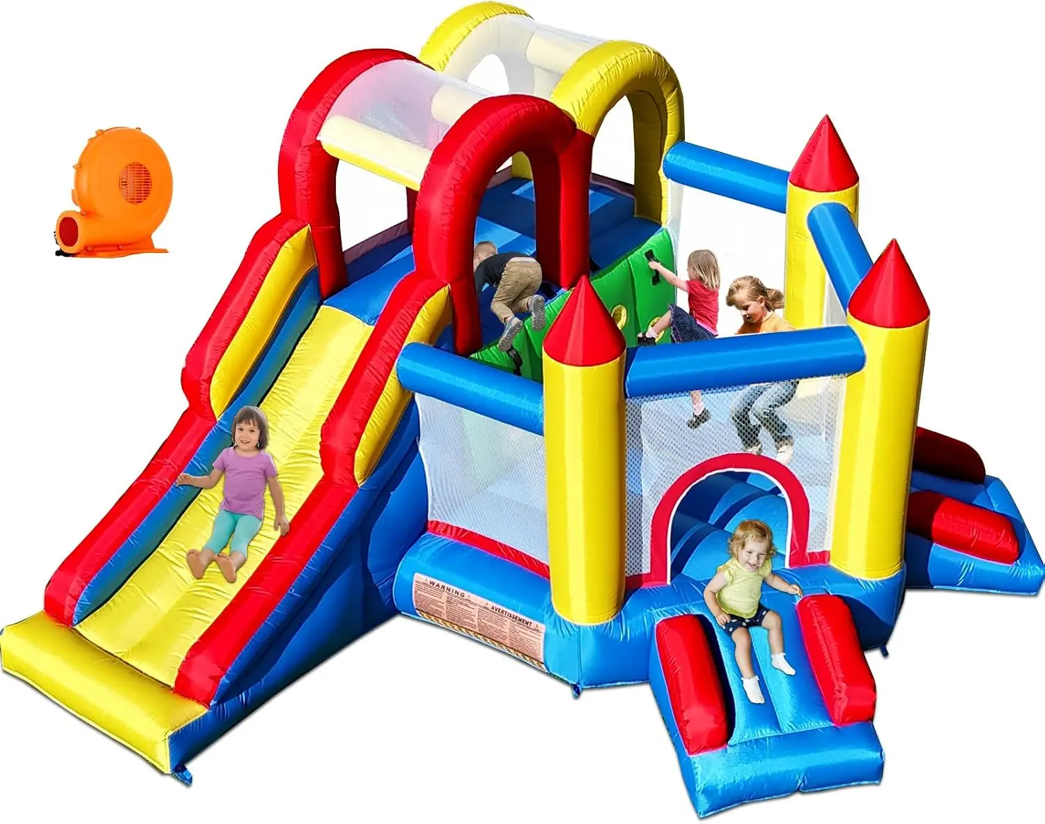 Umbalir Bounce House with 3 Slides & Extra Wide Double Climb Wall | Long Slide Bouncy House,2 Side Slides,Large Bounce Area and