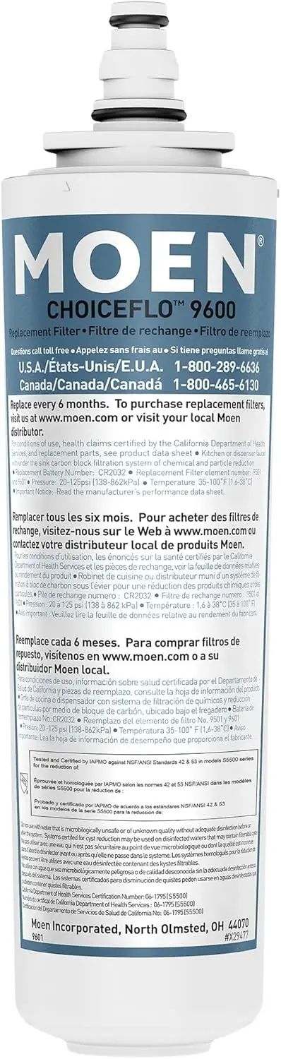 

9601 ChoiceFlo Replacement Water Filter Compatible with Sip Filtered Kitchen Faucets