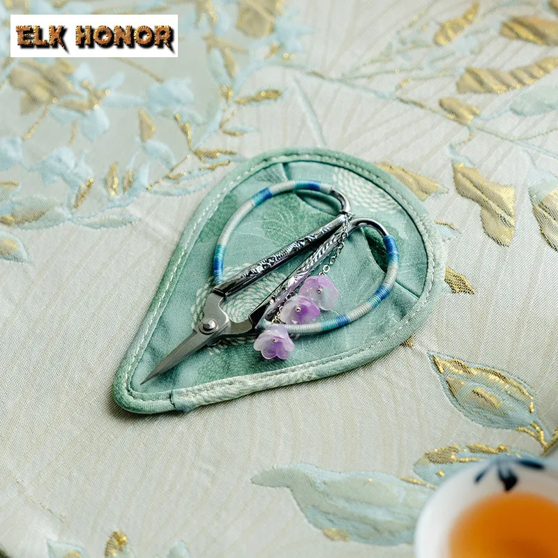 Tea Specific Small Scissors With Pendant Boutique Cloud Veil Tea Scissor Bags Household Tea Knief Kung Fu Tea Ceremony Ornaments