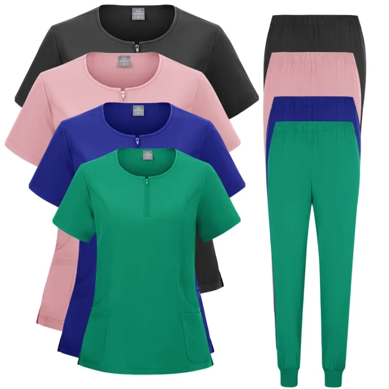 

Medical Uniform Elastic Scrub Set Hospital Surgical Scrubs Tops Pants Nurse Nursing Workwear Doctors Clothes Medical Accessories