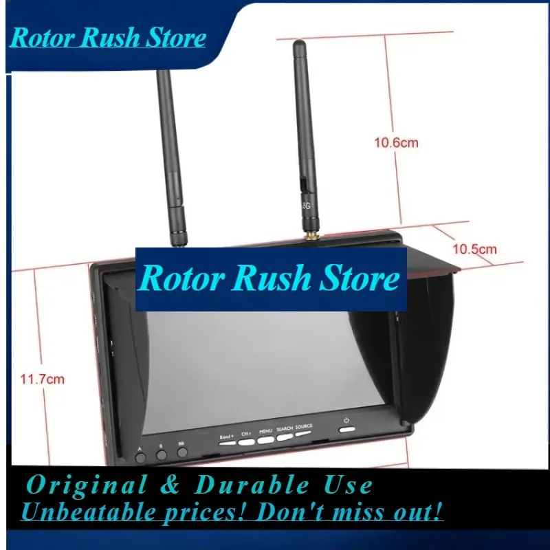 RoRuS7 Inch LT5802S TFT LCD Screen FPV Monitor 800*480 Resolution 5.8G 40CH LED Backlight Multicopter With Build-in Battery Auto