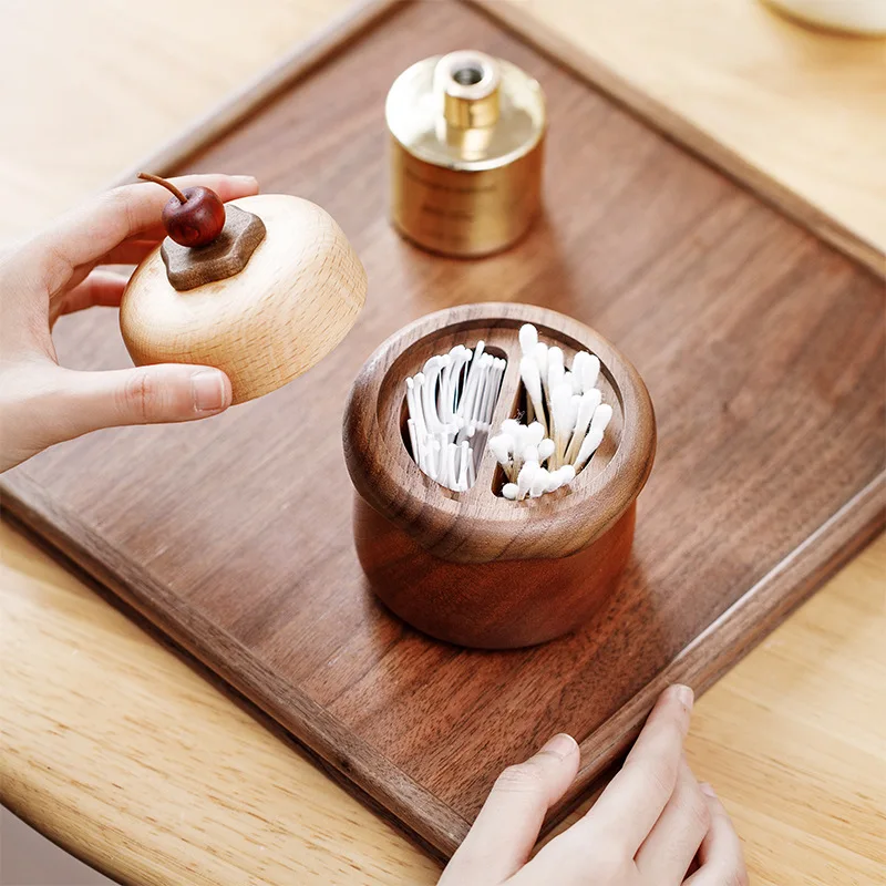 Cake toothpick box creative solid wood toothpick jar home living room tabletop ornament decoration