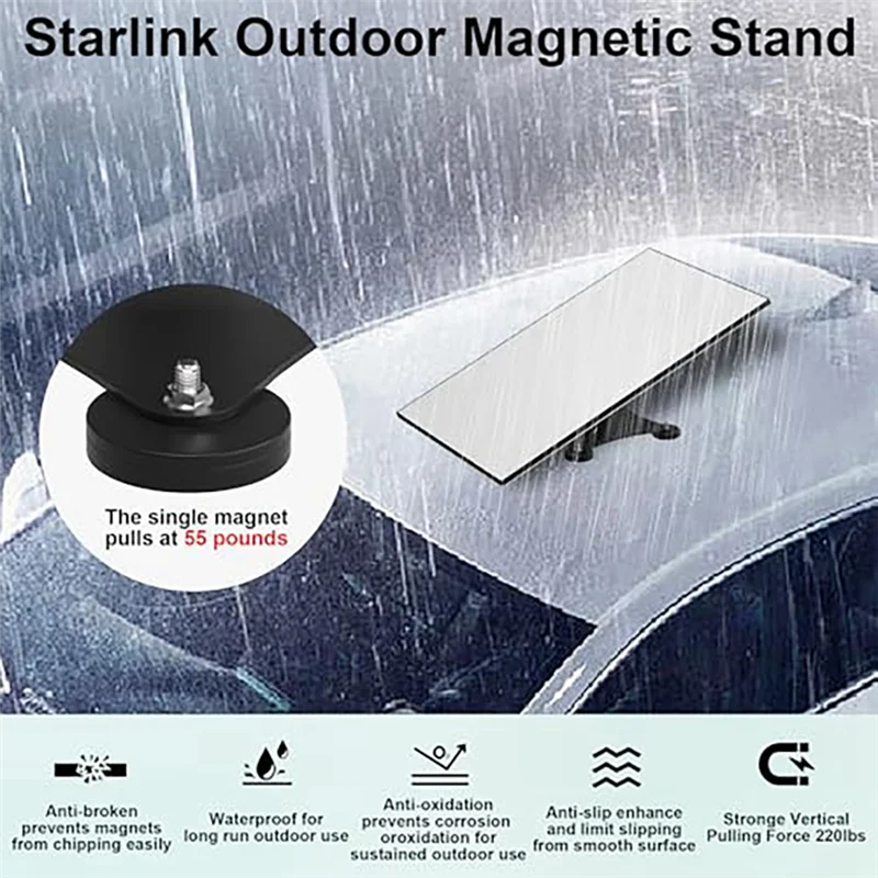 

Magnetic Roof Mounting Bracket For Starlink Gen 3, Bracket With 4 Magnetic Base, Used For Rvs, Boats, Trucks
