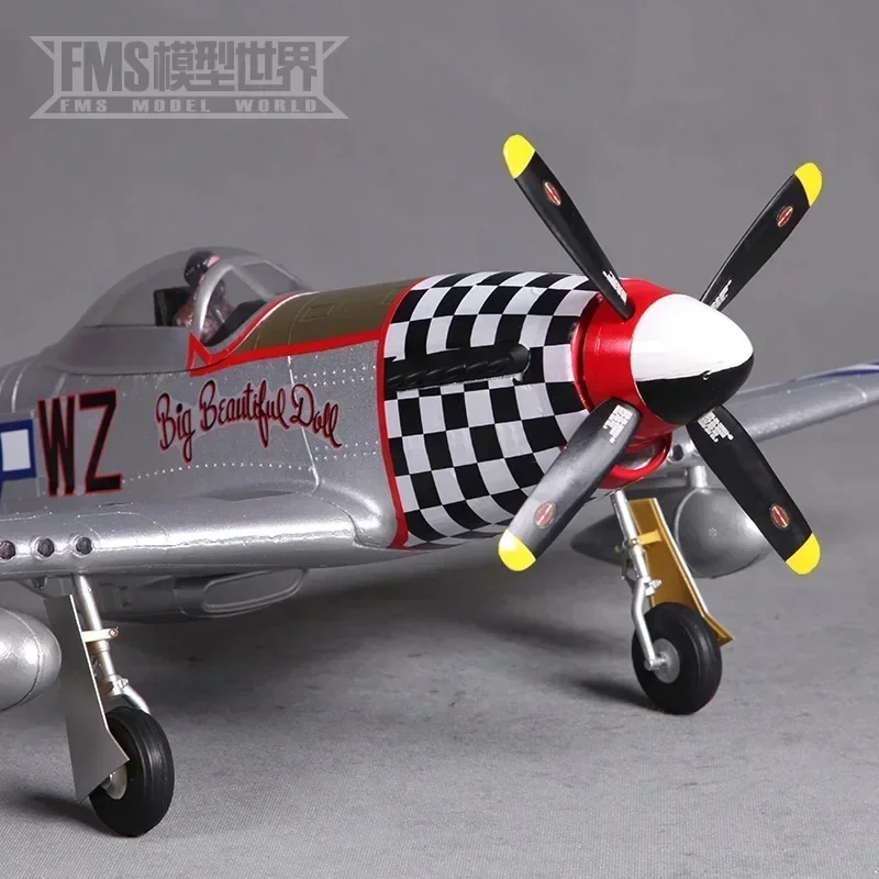 Fms 800mm P51 Mustang Fixed Wing Electronic Remote Control Model Aircraft Birthday Gift World War Ii True Aircraft Model