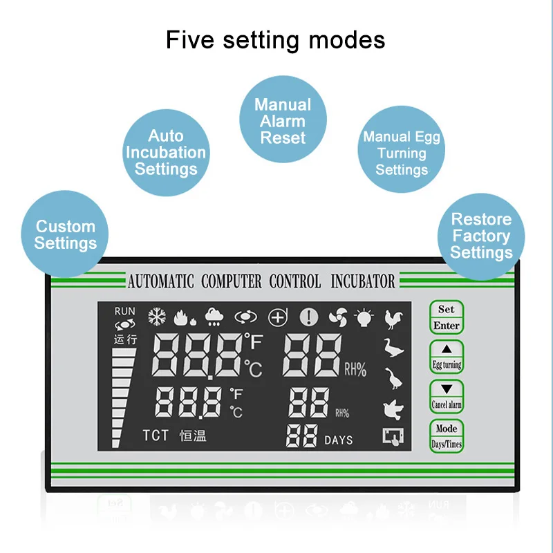 Automatic Incubator Controller Accessories Thermostat Humidity Accurate Control For Chicken Duck Goose Pigeon Multi Function