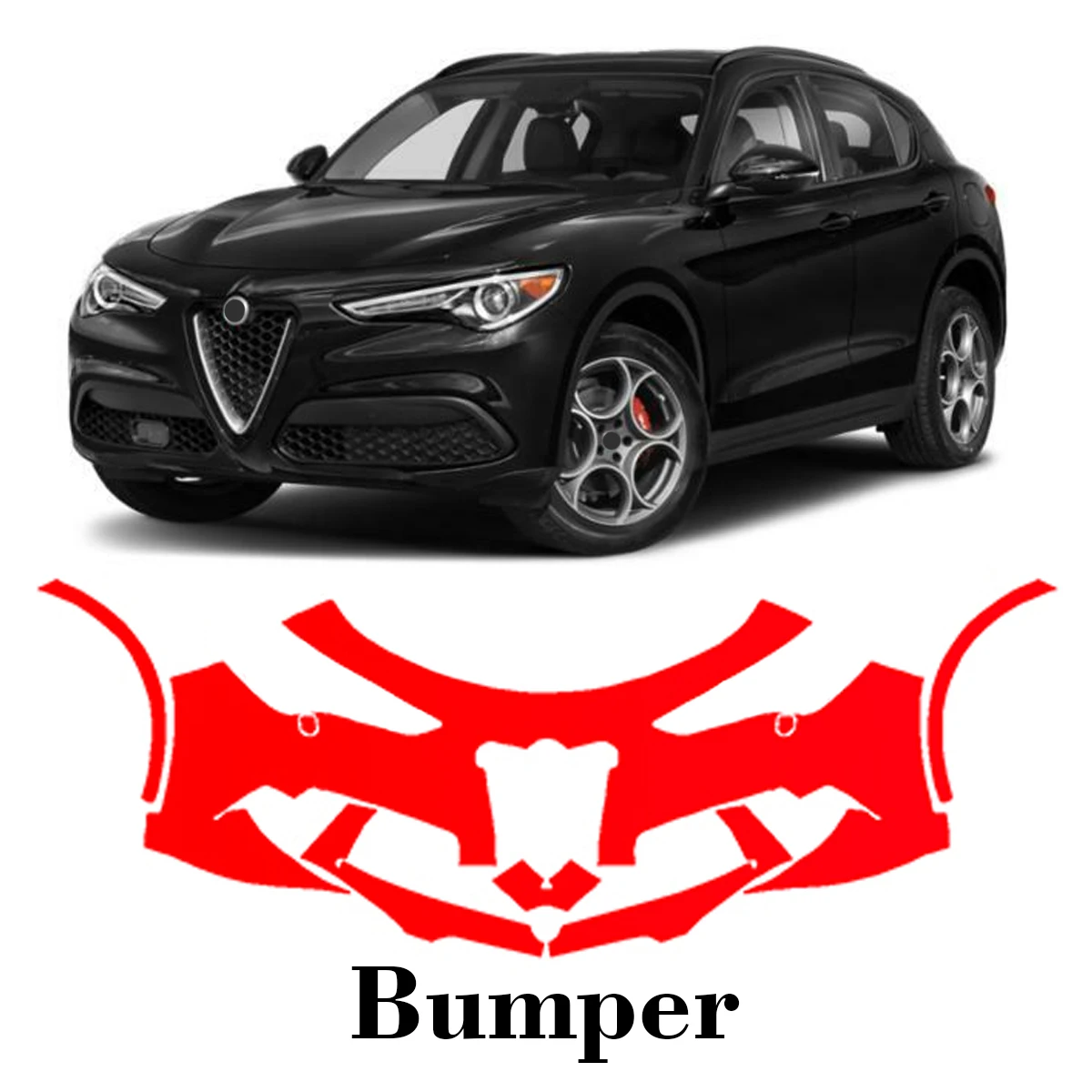 

Car Precut Paint Protection Film Front Bumper Anti-scratch Exterior TPU PPF For Alfa Romeo Stelvio Quadrifoglio 2018-2022