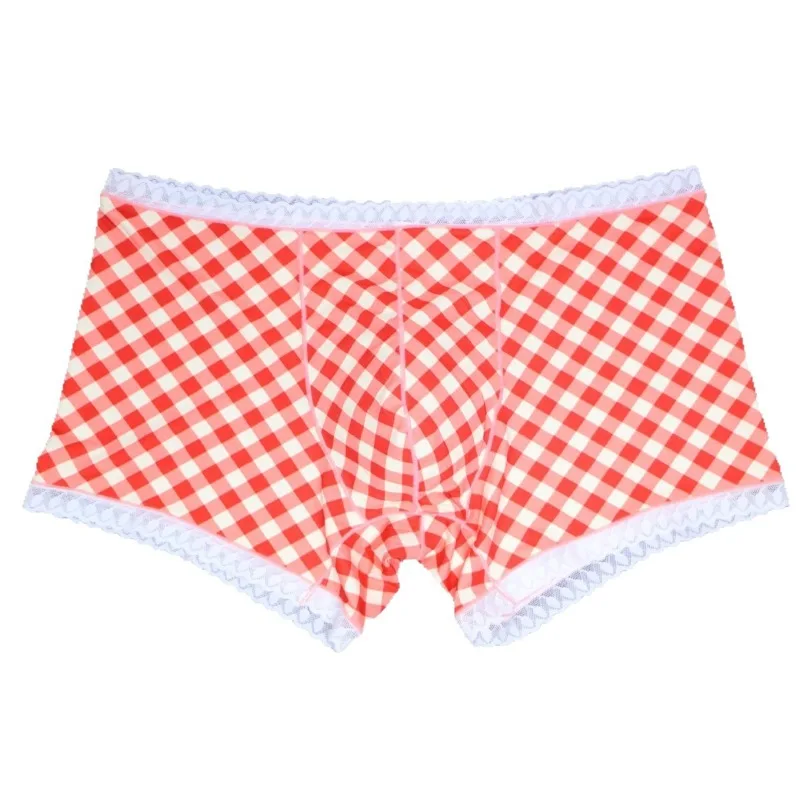 Plaid Underwear Men Sexy U Pouch Boxershorts Men Shorts Boxer Hombre Men Comfortable Male Gay Panties Briefs Low Rise Breathable 6