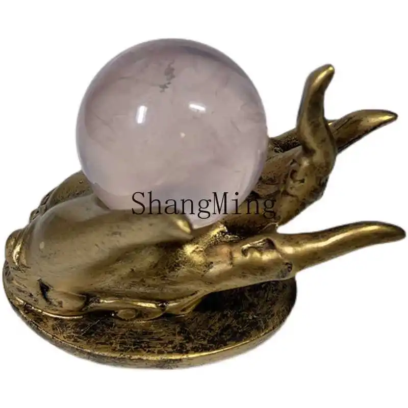 

DSA crystal ball base ornament, resin engraved Buddha handball base, storing creative home decoration accessories