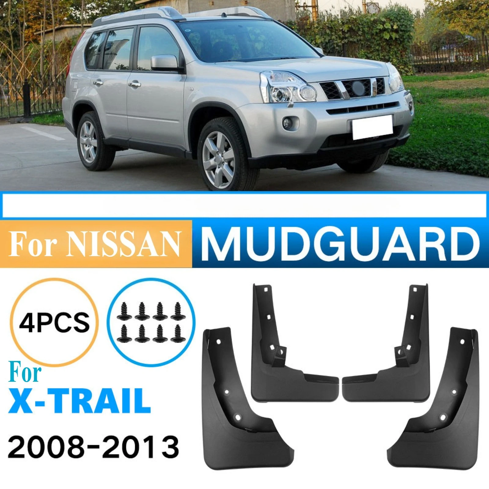 

For Nissan X-Trail T31 2008-2013 Mud Flaps Splash Guards Durable Car Tire Mudguards Auto Exterior Protection Accessories