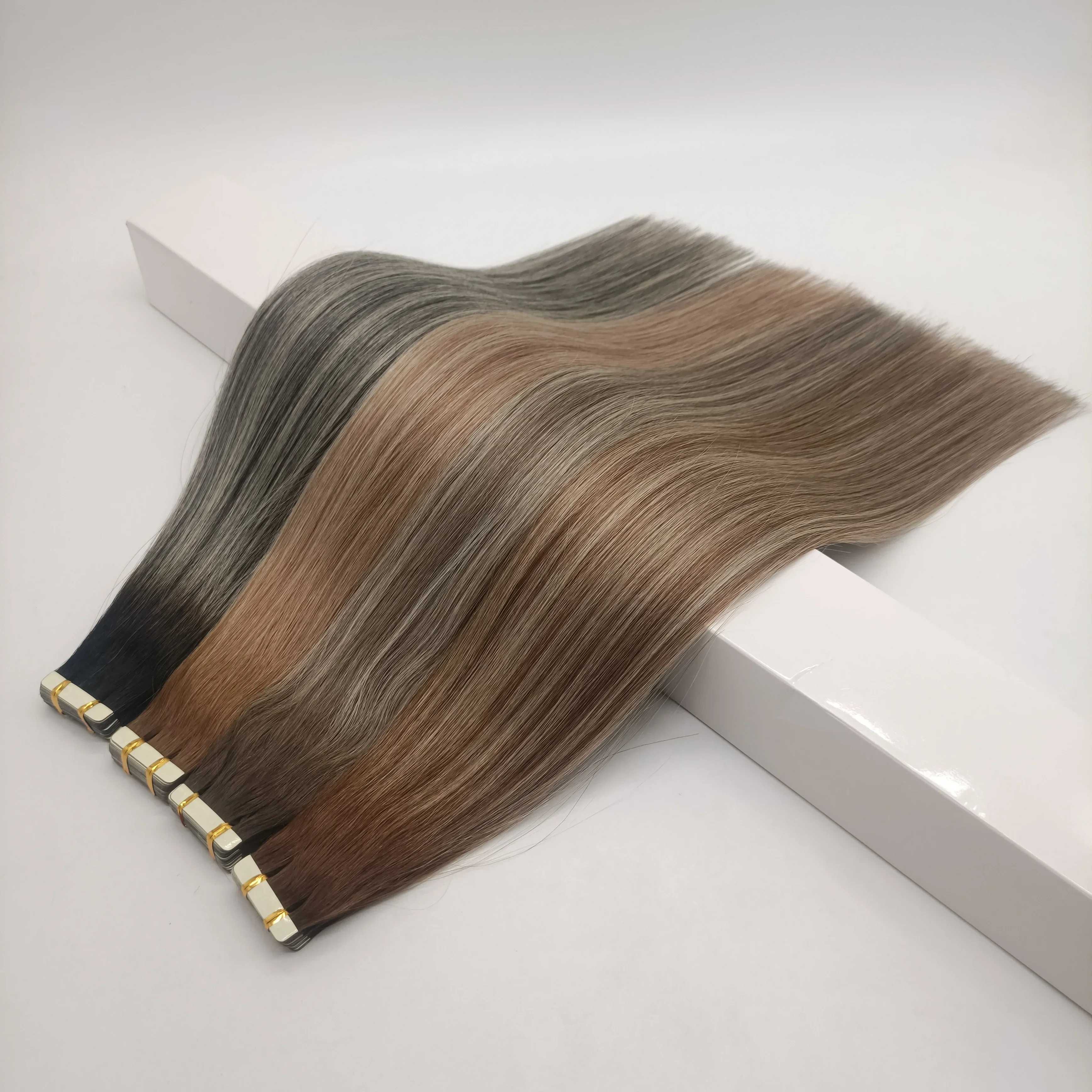 Hot selling Best wholesales ombre color invisible hair tape extensions easy reuse 4~5 times tape hair extensions