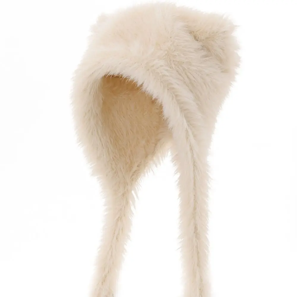 

Casual Solid Color Winter Bear Ears Hat Ear Protection Beanies Cap Thick Warm Windproof Women Earmuffs Cap