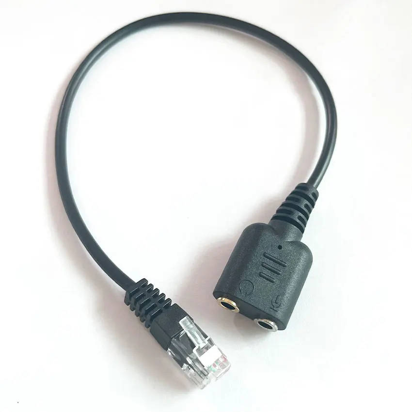 1pcs Dual Female Adapter Converter Audio Cable Stereo Earphone Accessories RJ11 to 3.5mm Headphone Headset Adapter Mic Cable