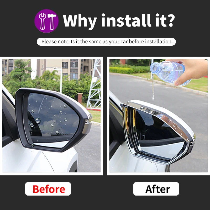 For Hyundai Tucson NX4 2021 2022 2023 Hybrid N Line Carbon Fiber Car Rearview Mirror Rainproof Eyebrow Rain Cover Accessories