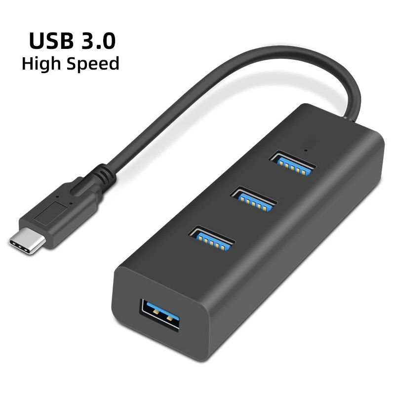 

Type C Splitter 4 Ports USB 3.0 HUB 5Gbps High Speed OTG Adapter for PC Computer Accessories Macbook Pro