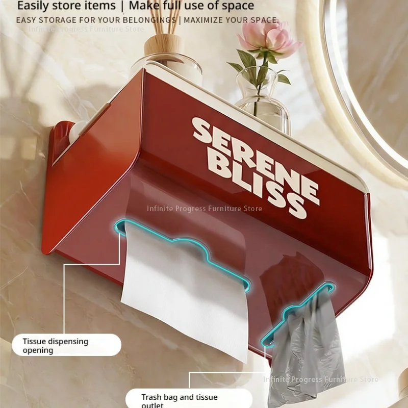 Simplicity Living Room Tissue Boxes Wall-mounted Home Organization Modern Tissue Boxes Homestay Plastic Home 티슈박스 MH40ZJH