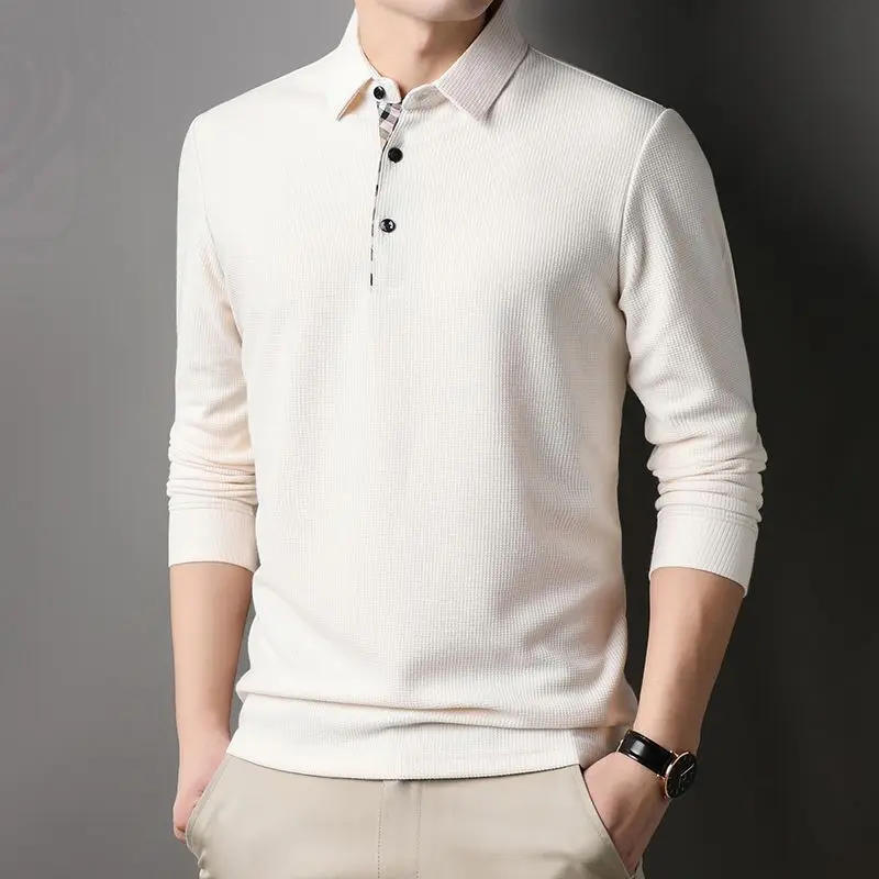 2026 Mew Men's Long Sleeve Polo Shirt Spring Autumn Fashion Casual Slim Fit Tops