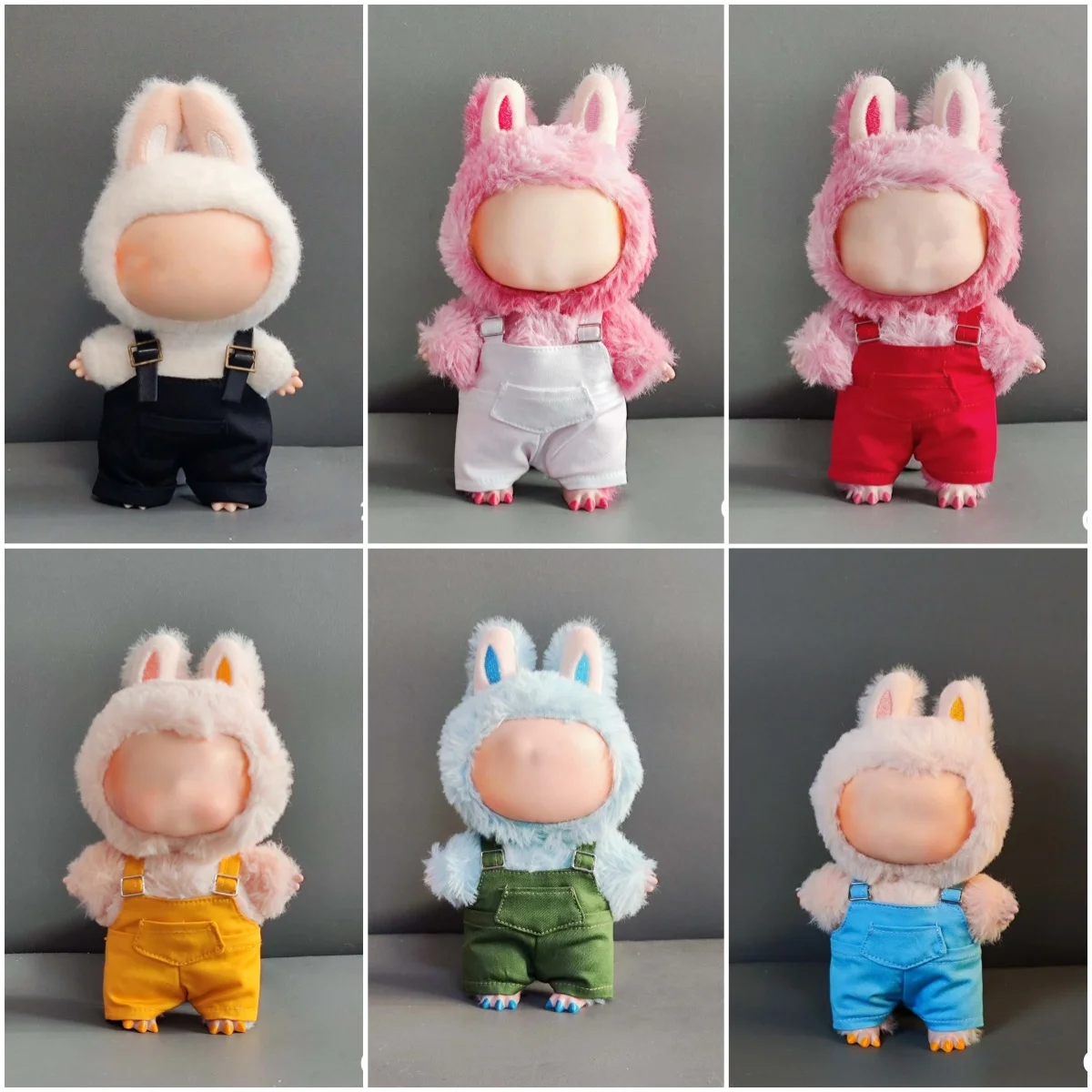 

17cm Doll Clothes - Baby Overalls with Pendant, Suspenders Pants, Replacement Outfits, Trendy Gift, Doll Clothing Accessories
