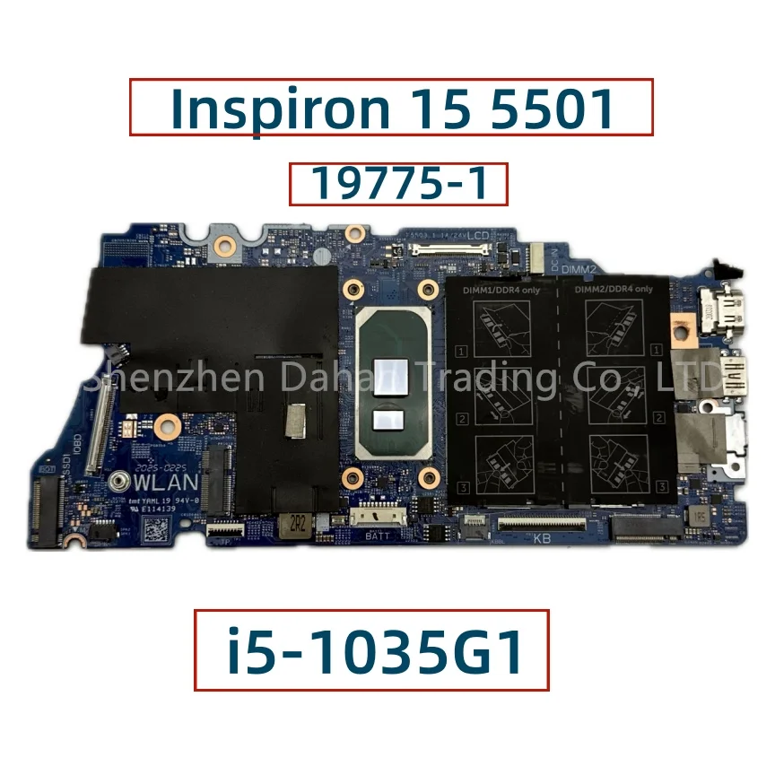 

CN-0TG76R 0TG76R TG76R 19775-1 For Dell Inspiron 15 5501 Laptop Motherboard With Core i5-1035G1 CPU Fully Tested