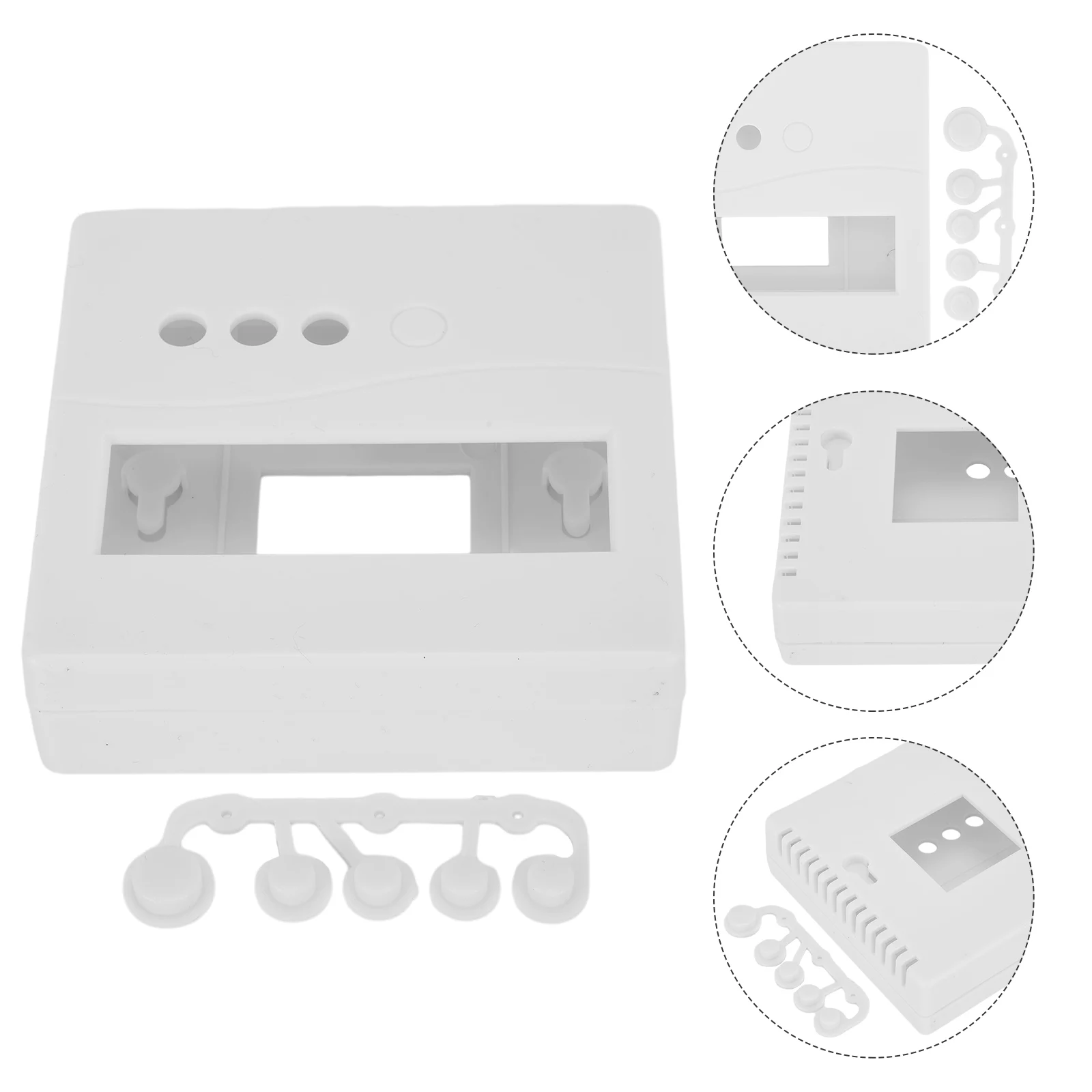 White Plastic 86 Type Enclosure Box With 5 Buttons 6mm Diameter For LCD1602 Meter Tester DIY Project And For Nixie Tube Mount