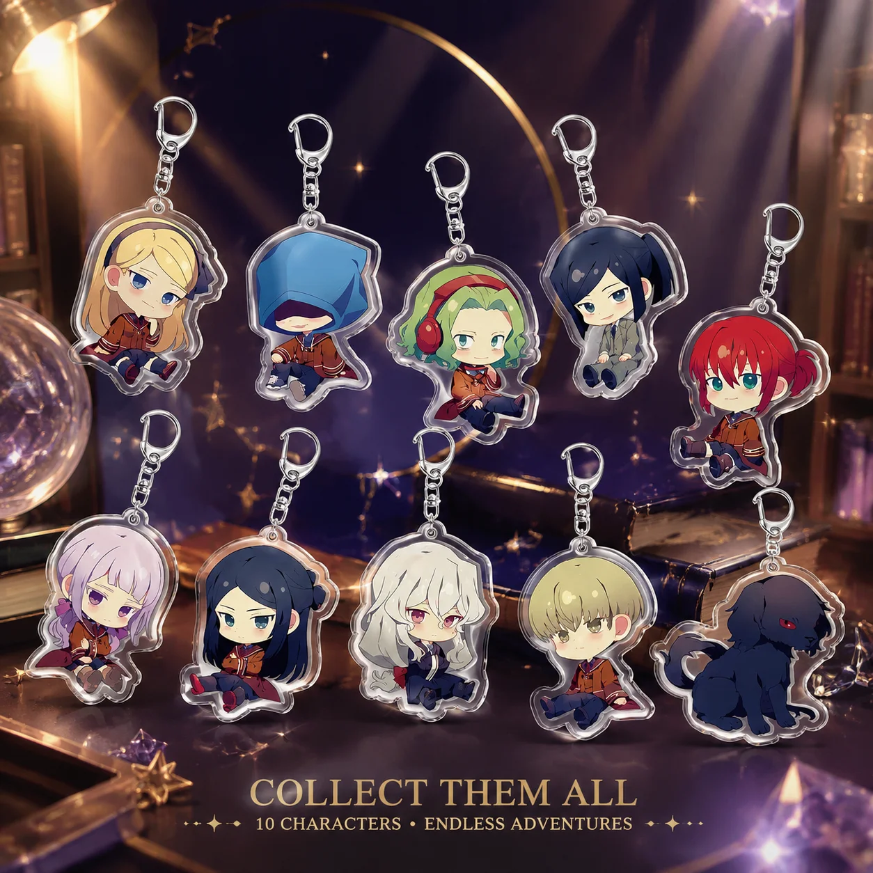 Llavero de acrílico oficial del anime The Ancient Magus Bride, Chise Hatori, Elias Ainsworth, llavero de manga japonés, amuleto para bolso, regalo