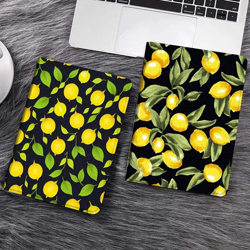 

Cartoon Lemon Leaf Pattern Gift Tablet Case For Samsung Tab Galaxy S6 S11 A A7 A8 A9 A11 10.1 10.4 10.5 Plus Lite