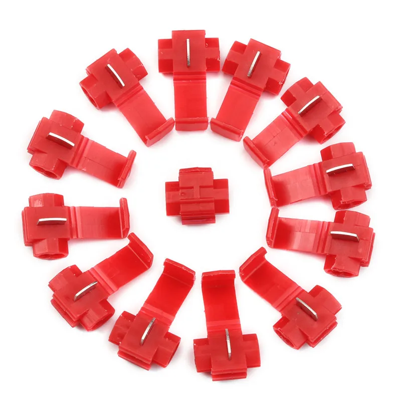 50Pcs/lot Wire Connector Red Lock Wire Electrical Cable Connector Insulated Quick Splice Terminals Crimp Terminals