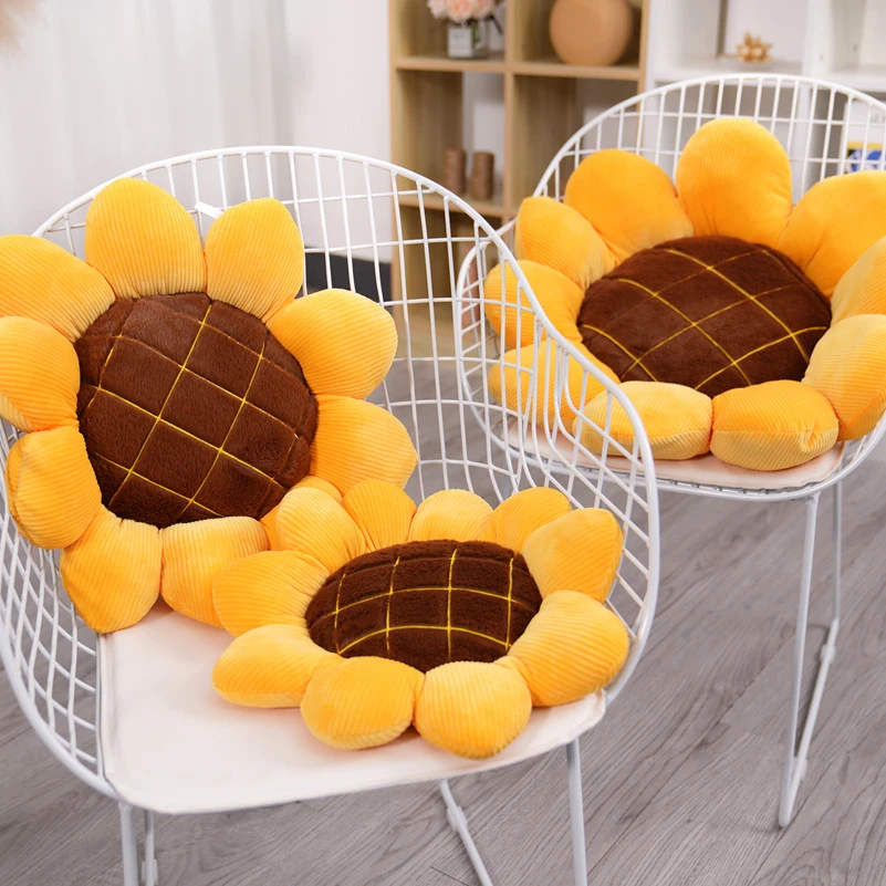 

40/50/70cm New Stuffed Soft Plant Sunflower Plush Toys Cute Chair Car Plush Cushion Office Nap Pillow Girls Nice Birthday Gift