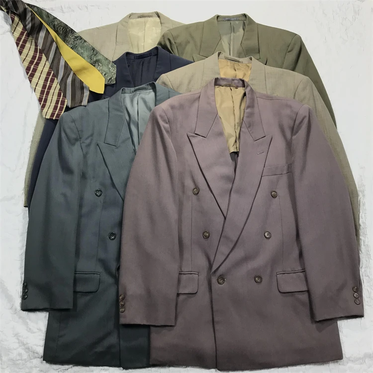 

Vintage Japanese-Made Summer Thin Casual Hong Kong Sle Oversize Loose Double-Breasted Peak Lapel Suit Youth Vitali Sle ...