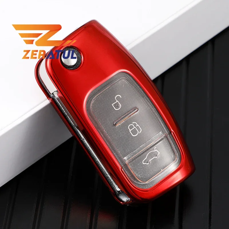 3 Buttons Soft TPU Car Key Cover Case For Ford Fiesta Focus 2 Ecosport Kuga Escape Falcon B-Max C-Max Eco Sport Galaxy