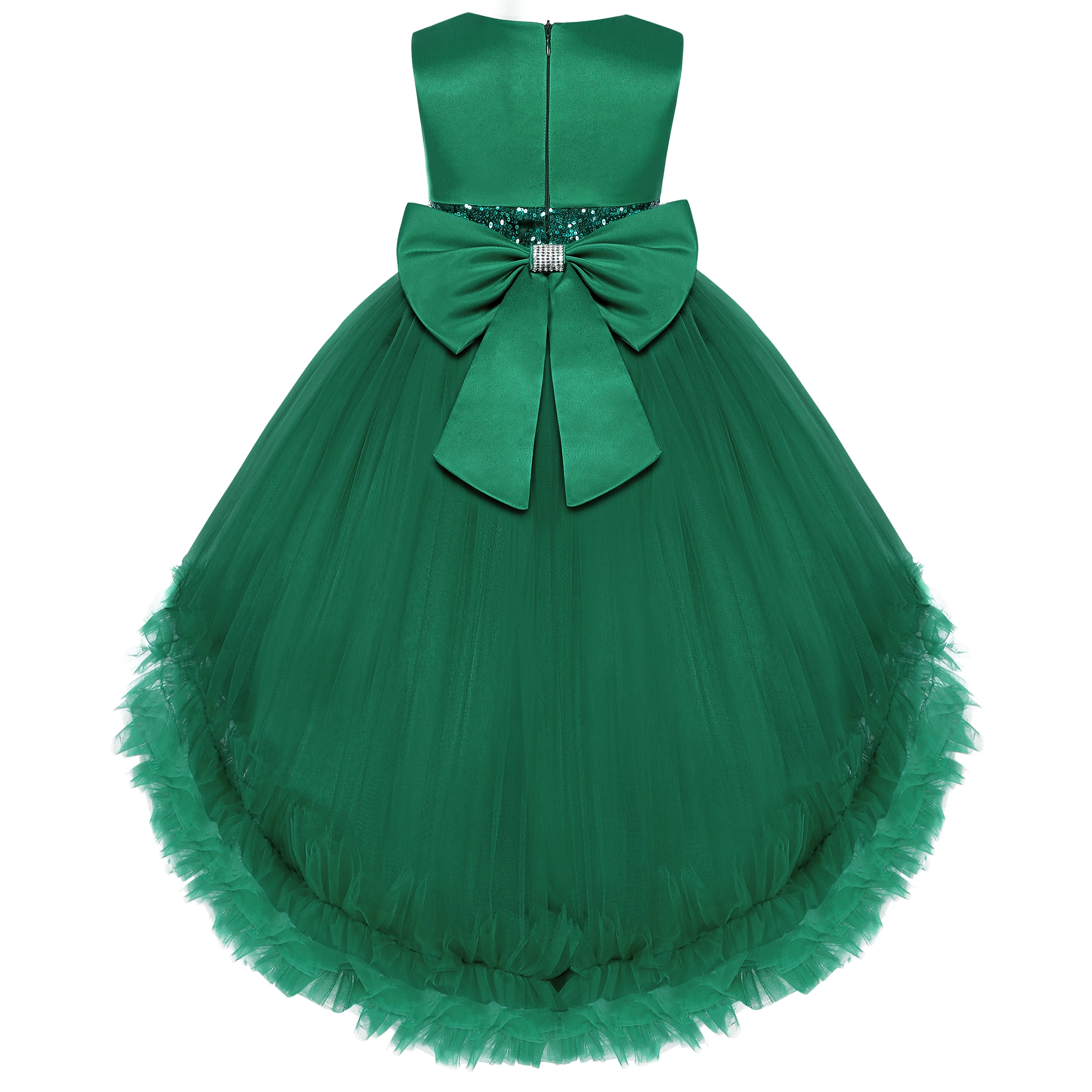 Langes Prinzessinnenkleid mit Fischschwanzrock, Partykleid für Klavierauftritte für Mädchen, Hochzeitsblumenmädchenkleid