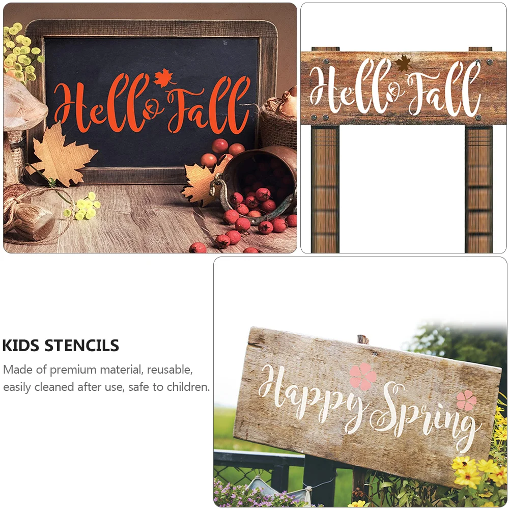 

7 PCS Letter Template Crafts Flower Stencils Hollow Out Plastic English Painting The Pet for Child