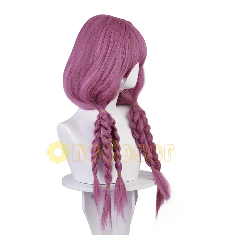 QQ34Aura 코스프레 Azuma Anime Frieren Beyond Journey's End Aura the Guillotine Horns Haipins 섬유 헤어 + 가발 모자 할로윈