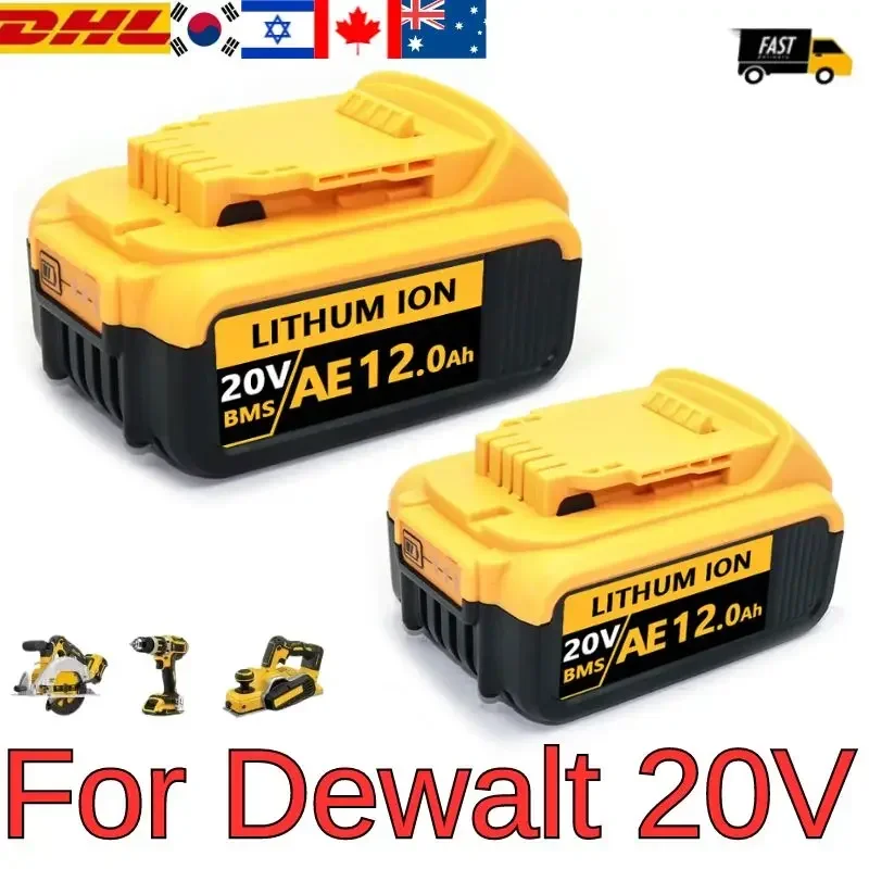 

18 В/20 В MAX 6,0 Ач 8,0 Ач 12,0 Ач DCB200 Сменный литий-ионный аккумулятор для DeWalt DCB205 DCB201 DCB203 Аккумуляторы для электроинструментов